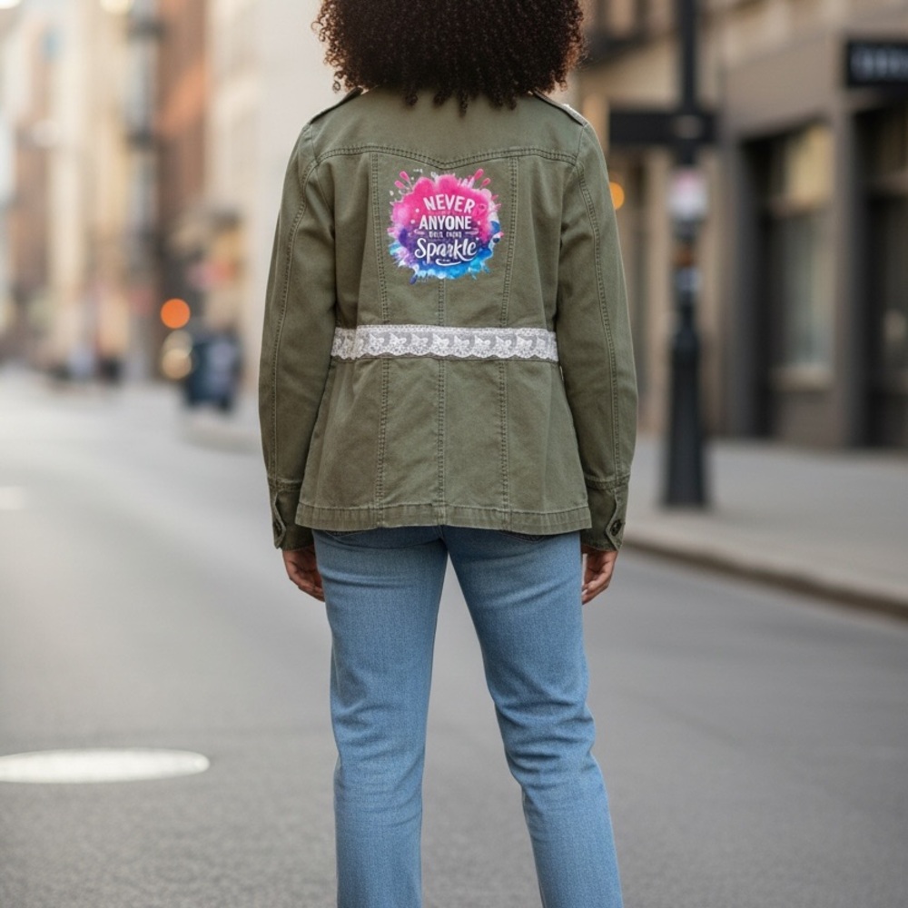 Upcycled Lazer Jeans Women's Olive Jacket
